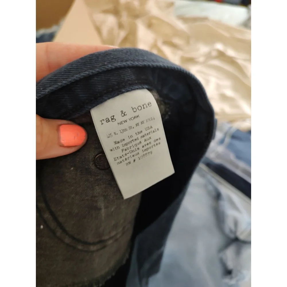 Rag & Bone Black Cut Off Jean Shorts 24 - Picture 11 of 12